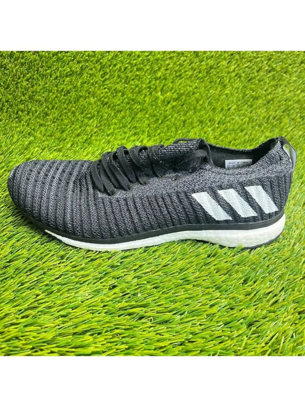 Adidas Adizero Prime Mens Size 7 Black White Athletic Running Shoes Sneakers